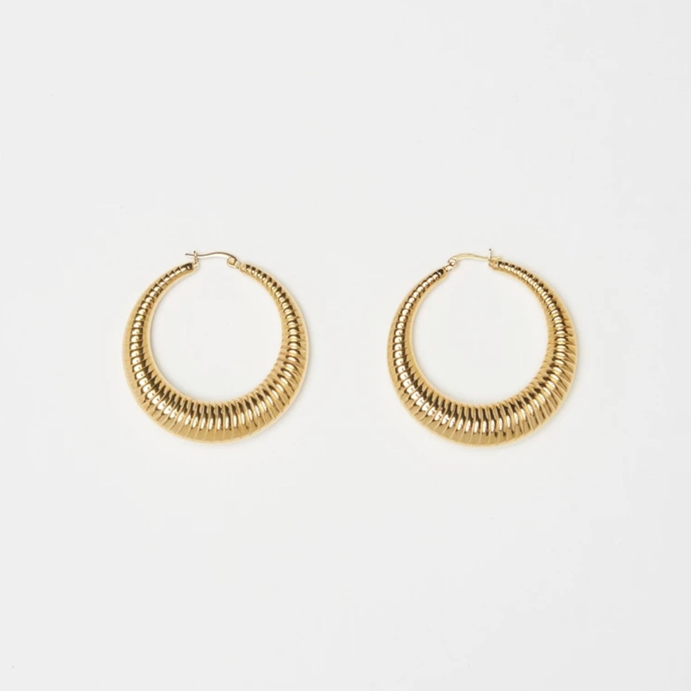 BAGATIBA large gold spiral hoops! New!